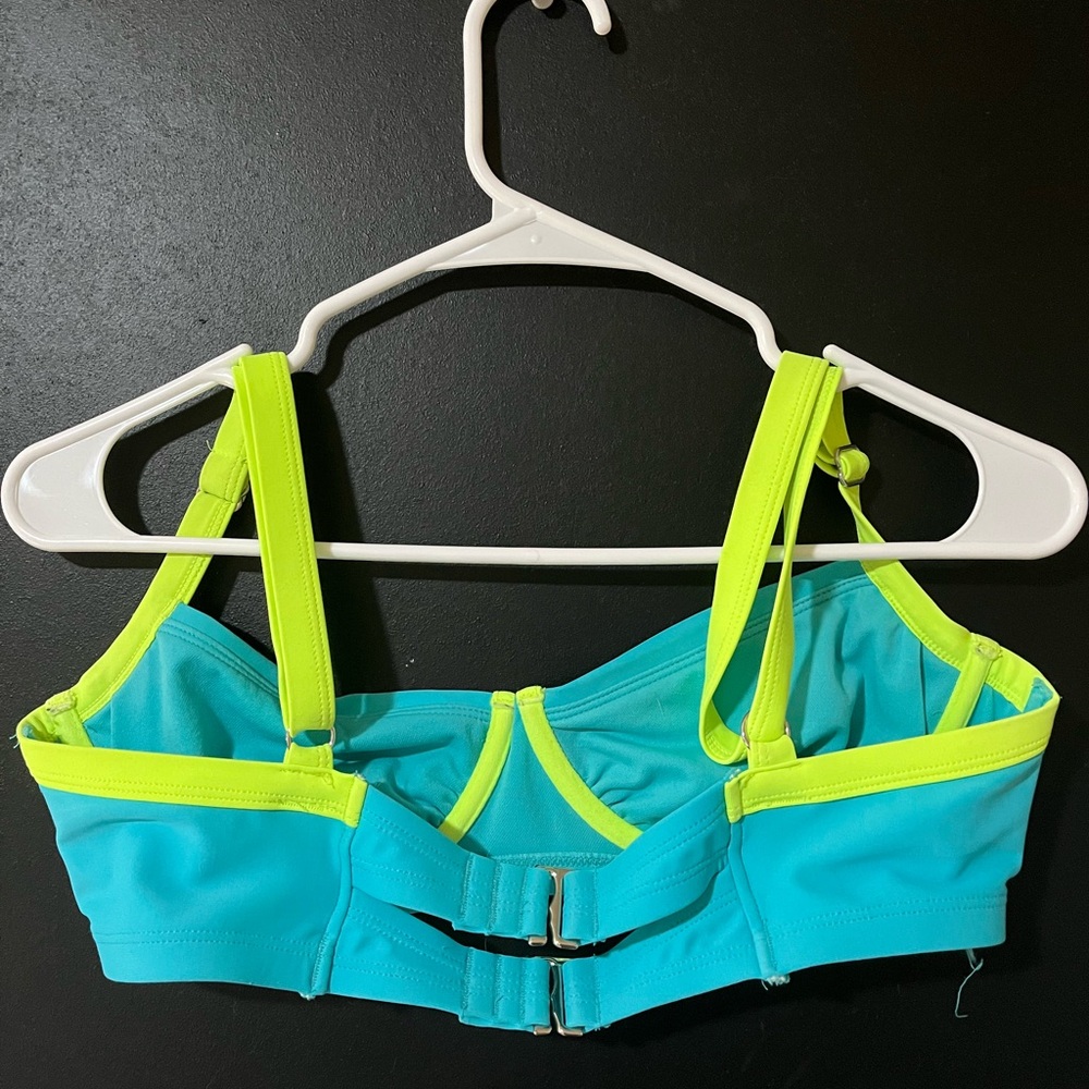 Wild Fable Neon Yellow and Aqua Bikini Top